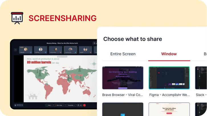 Screen sharing on multiple devices