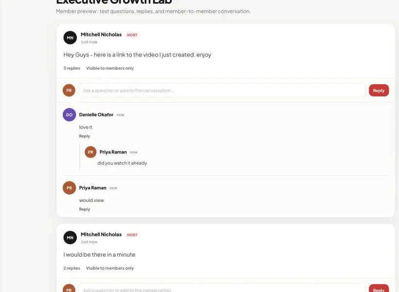 Private Inner Circle community discussion
